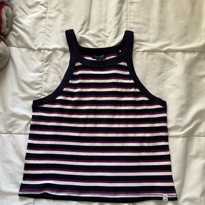 U.S. Polo Assn. Navy and Purple Striped Top